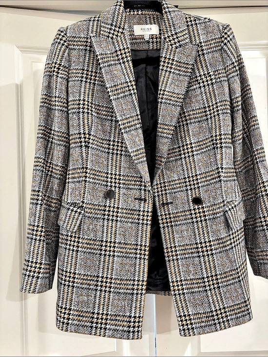 Reiss Jackets & Blazers - Reiss Leighton Blazer Plaid Gray & Black UK 10